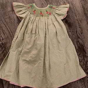 Smocked 12 month flamingo dress